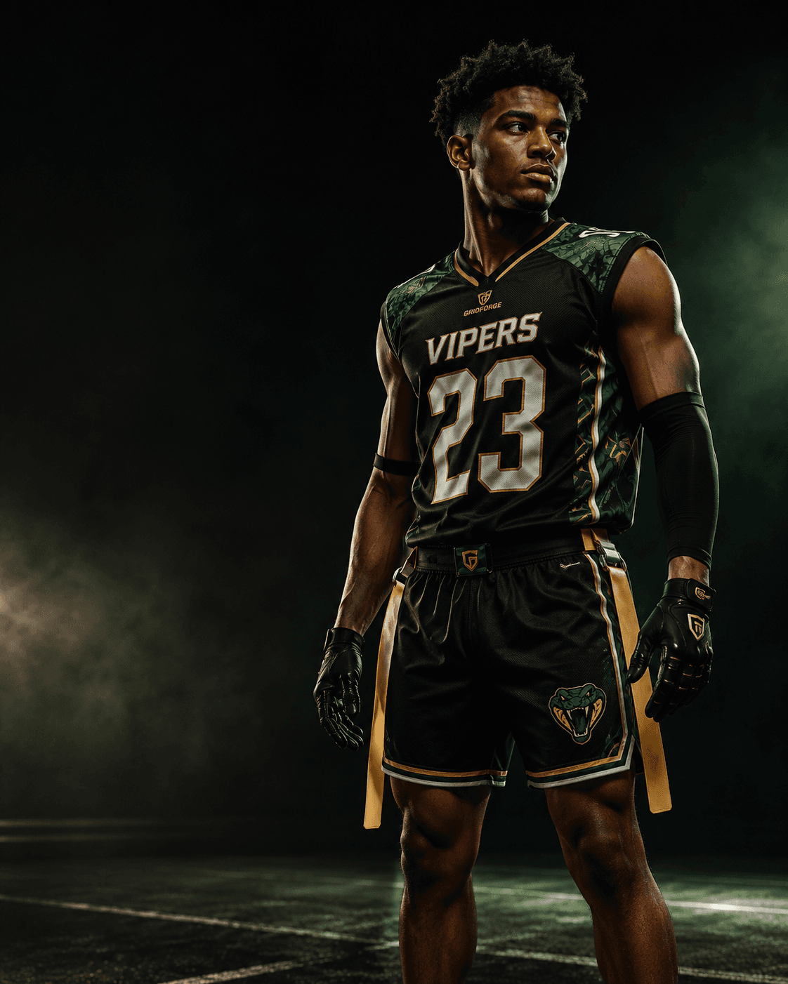 GridForge Flag Football uniform presentation